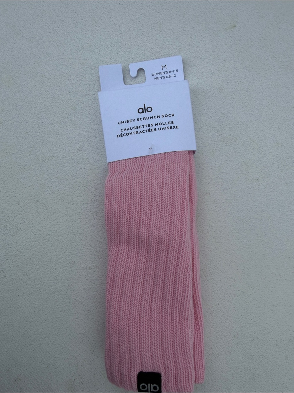 ALO Yoga Pink Ribbed Unisex Scrunch Sock